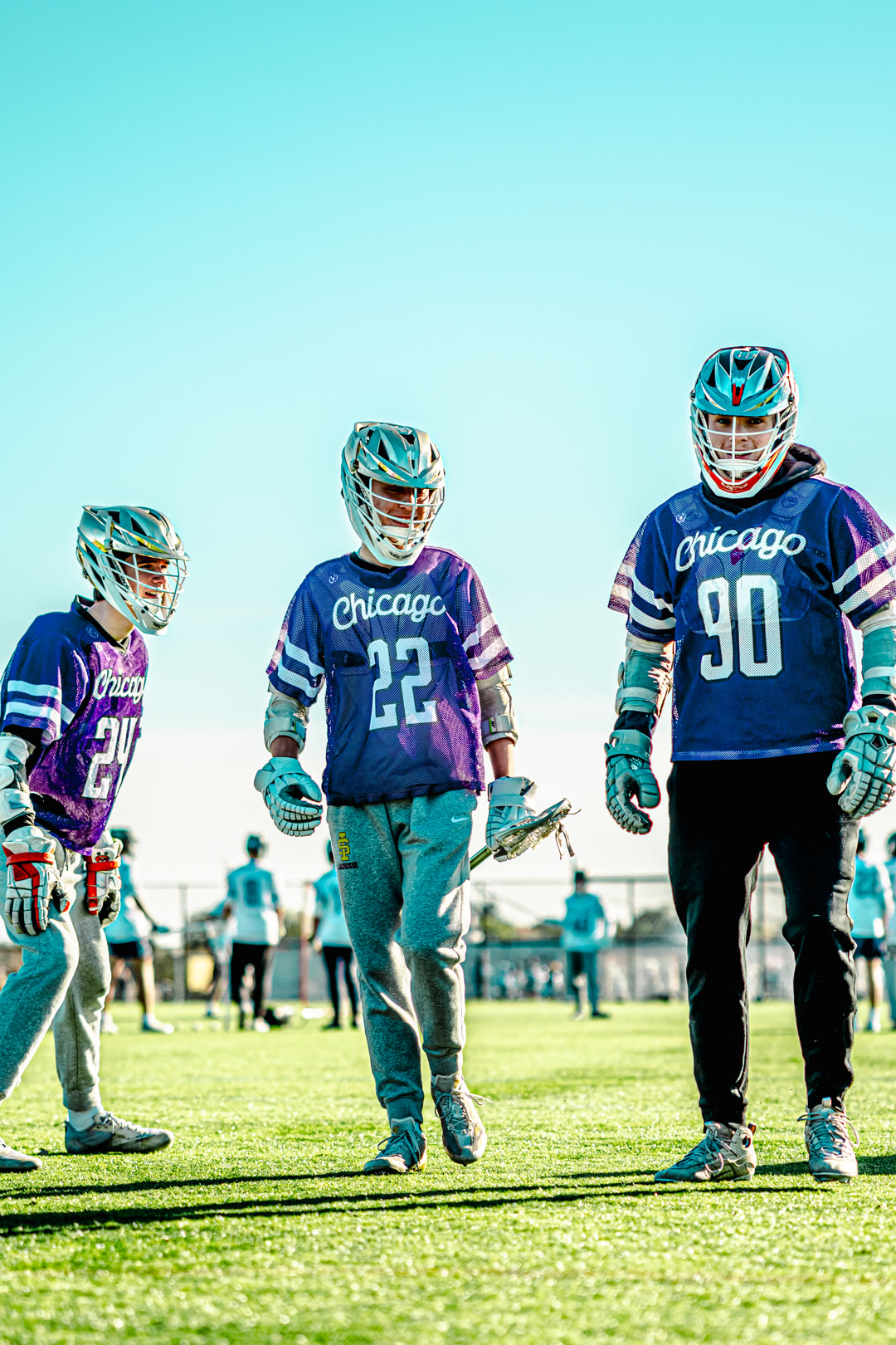 Chicago Elite players walking onto the field