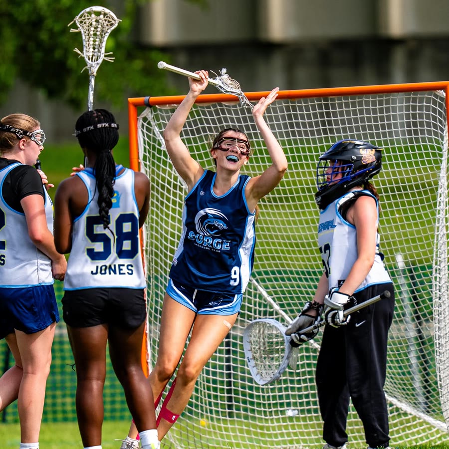 Chicago Surge girls lacrosse players celebrating